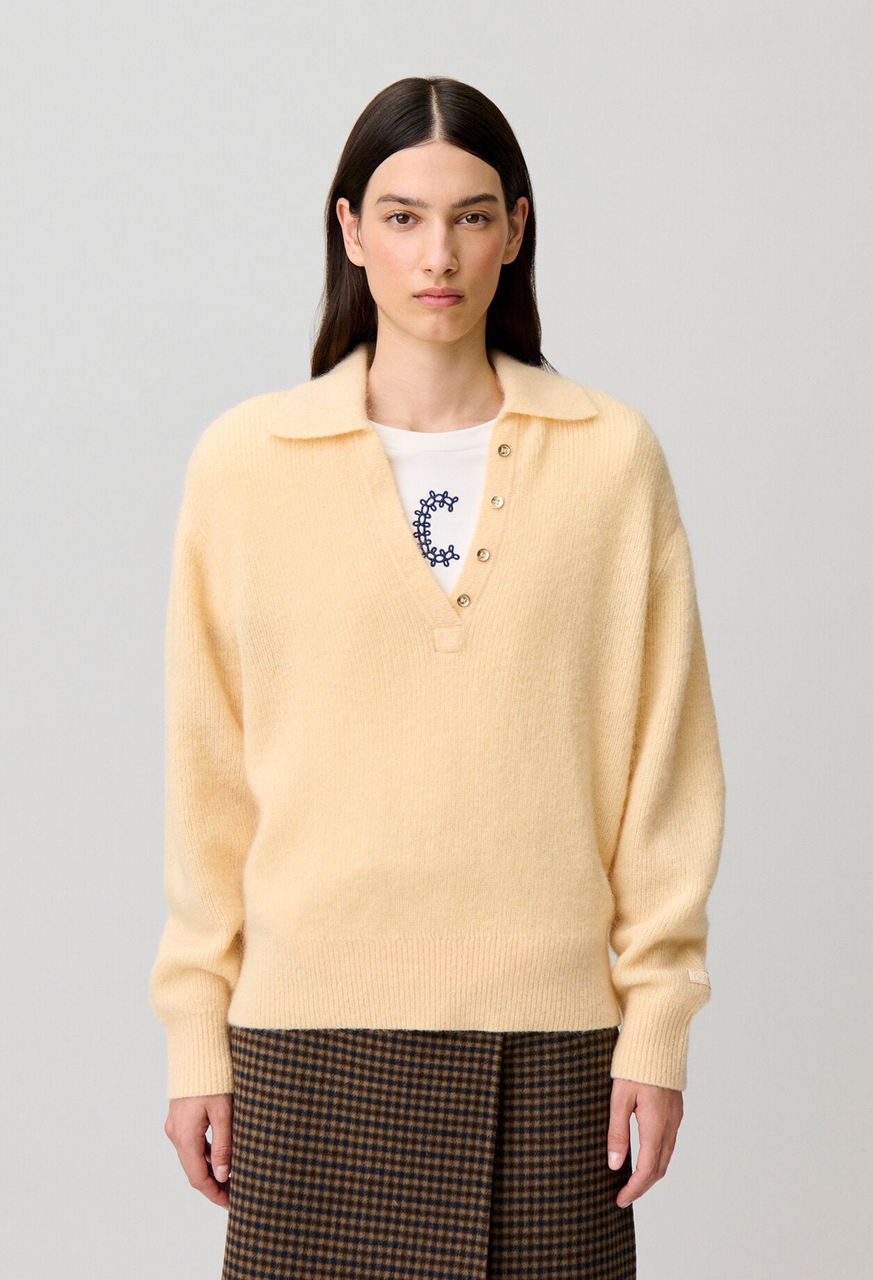 Relaxed fluffy knit jumper