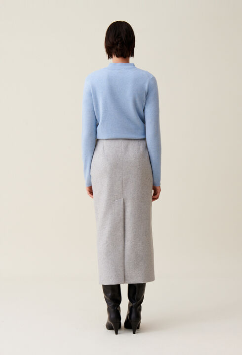 Light grey high-waisted skirt