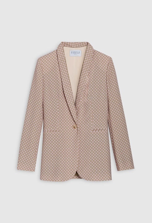 Printed pink suit jacket