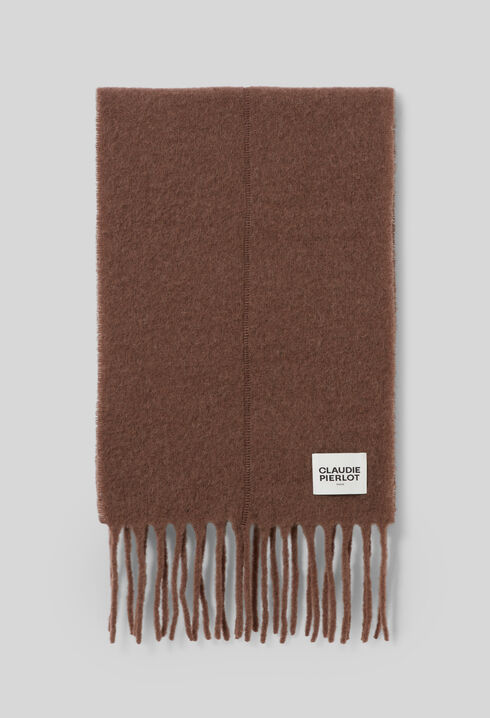 Bicolour scarf with fringes