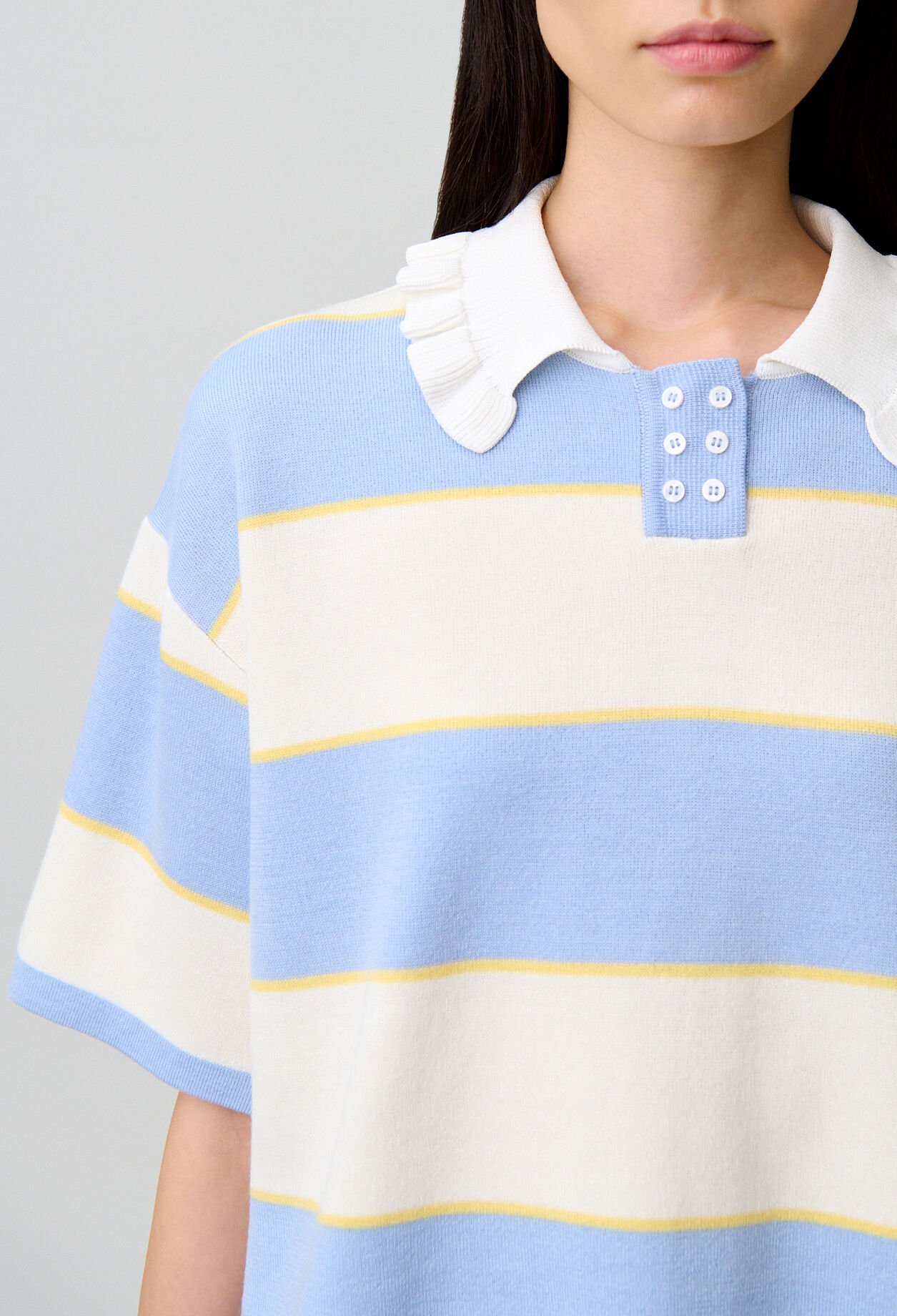 Striped knit polo