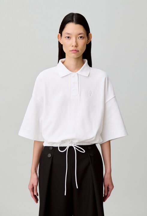 Cotton polo neck T-shirt