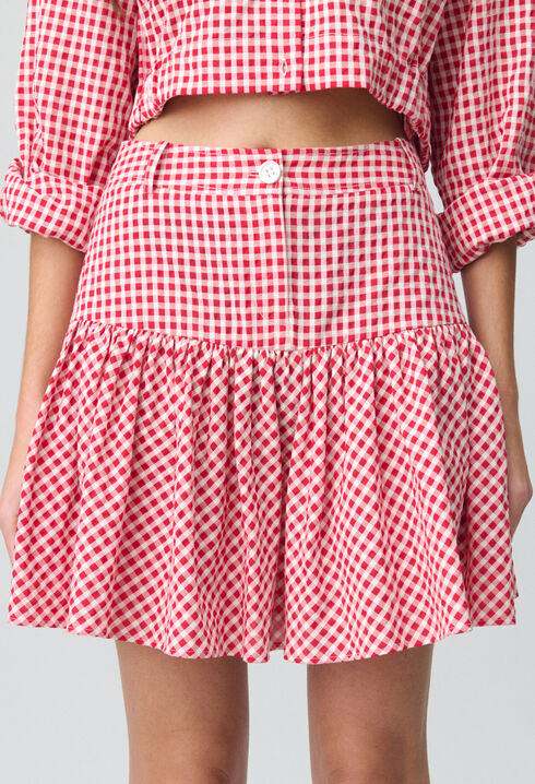Gingham Check Mini Skirt