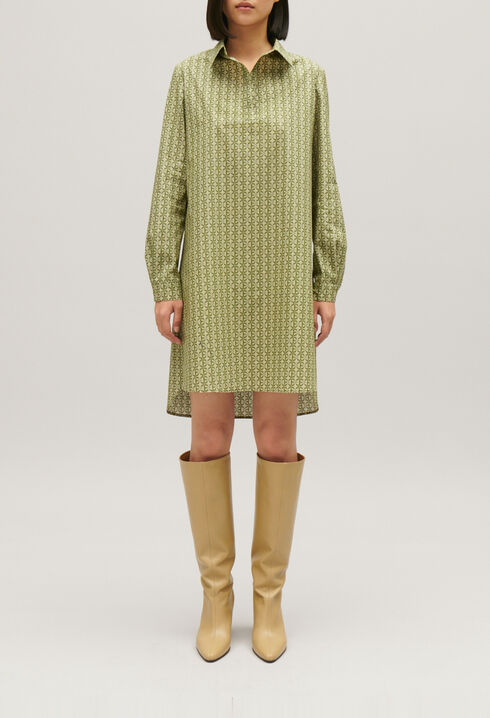 Short green monogram dress