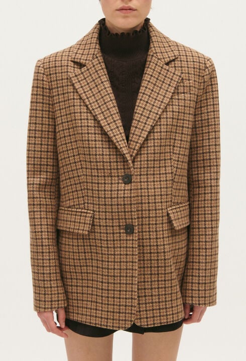 Checked velvet jacket