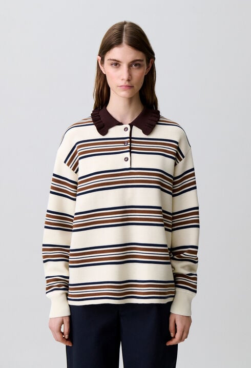 Oversized striped polo jumper