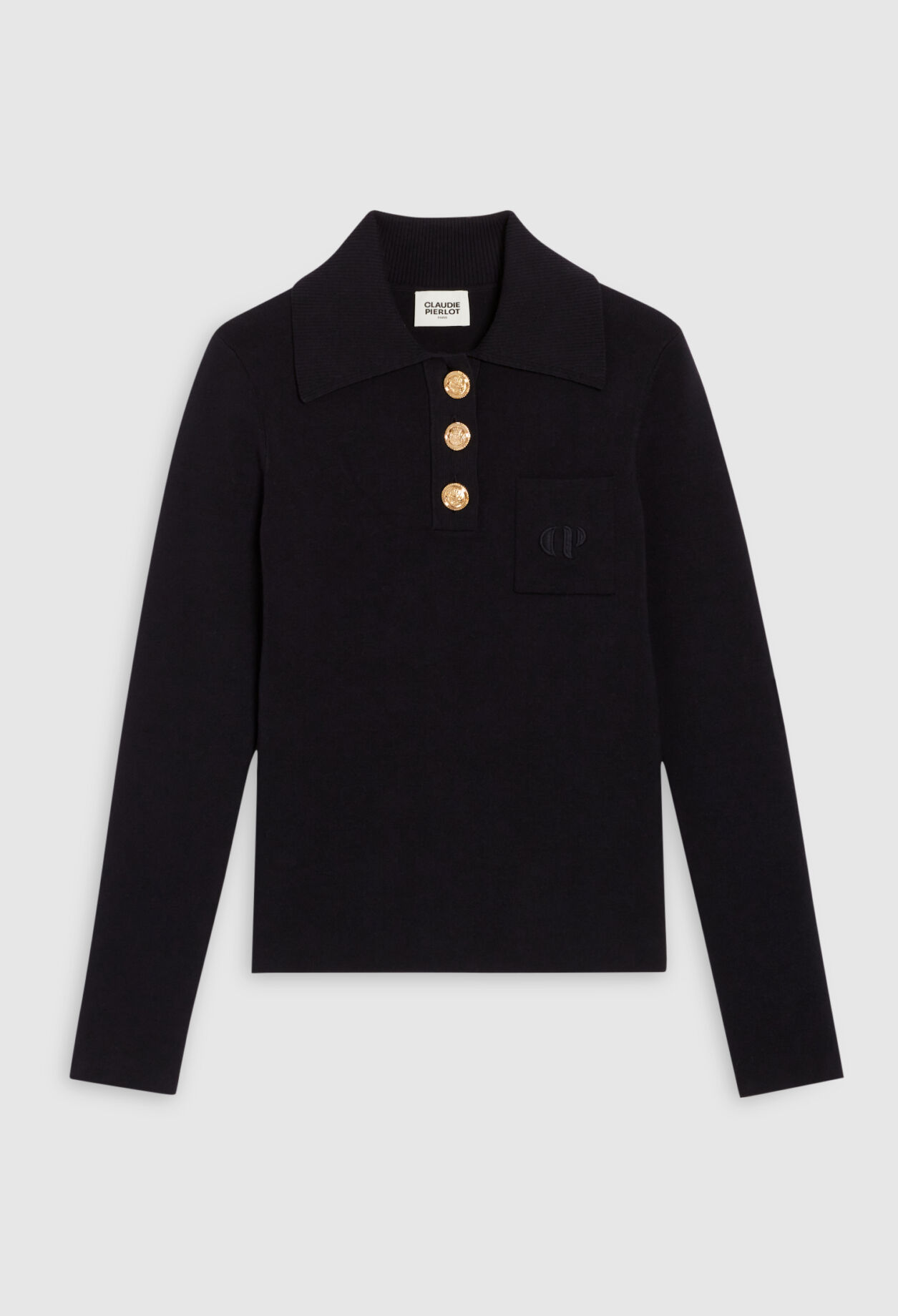 Navy blue long-sleeved jumper