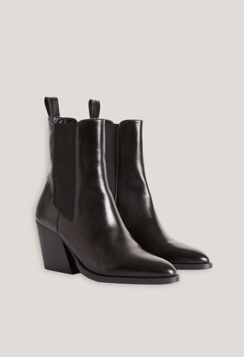 Black leather boots