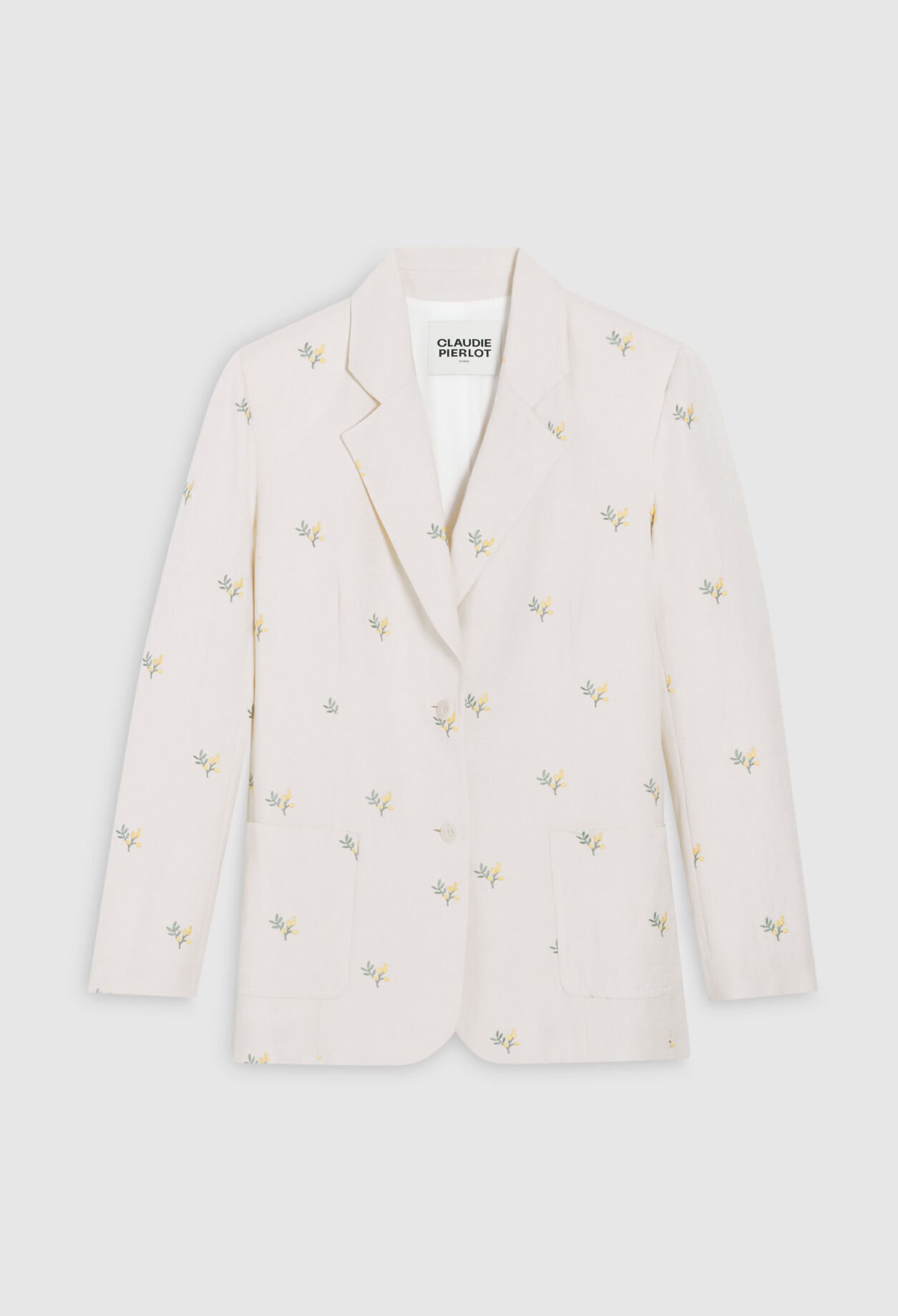 Suit jacket with mimosa pattern