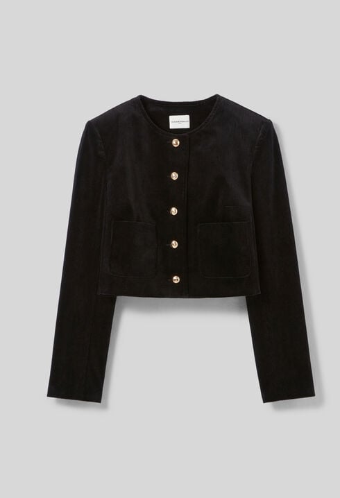 Short Velvet Boxy Jacket