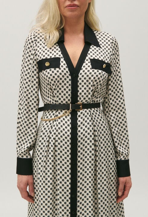 Black and white CP patterned maxi dress