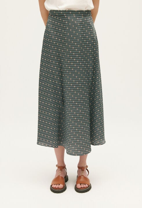 Patterned midi skirt