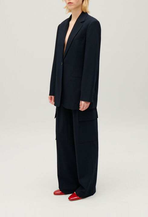 Navy oversized suit jacket