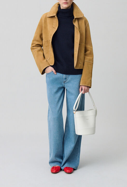 Solveig leather bucket bag