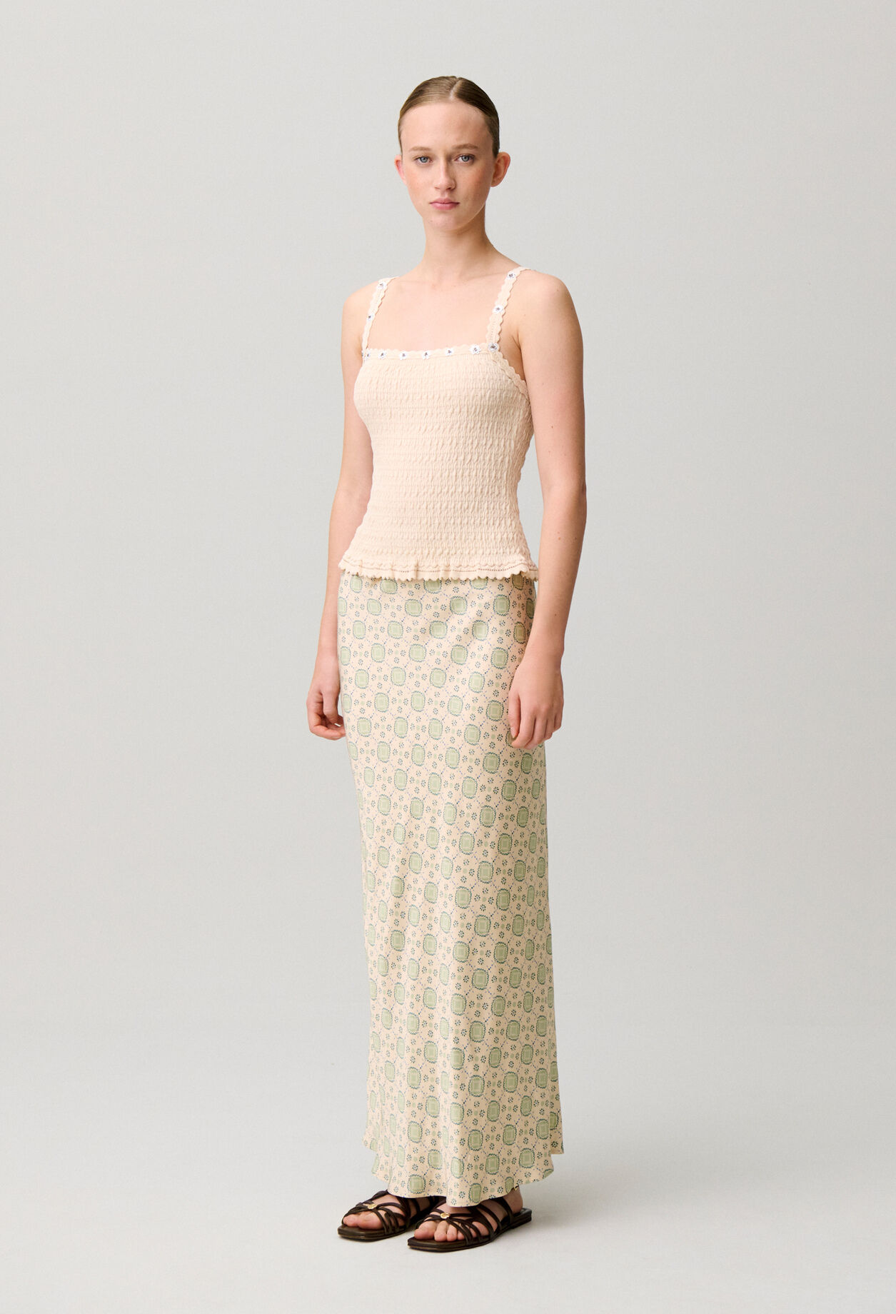 Flowy printed skirt