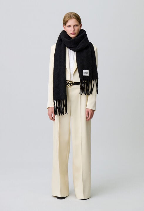 Bicolour scarf with fringes