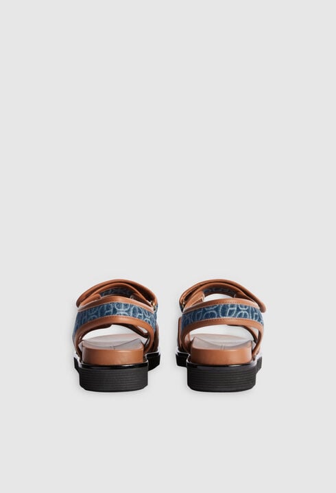 Blue denim CP monogram sandals