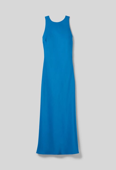 Satin Open-Back Maxi Dress
