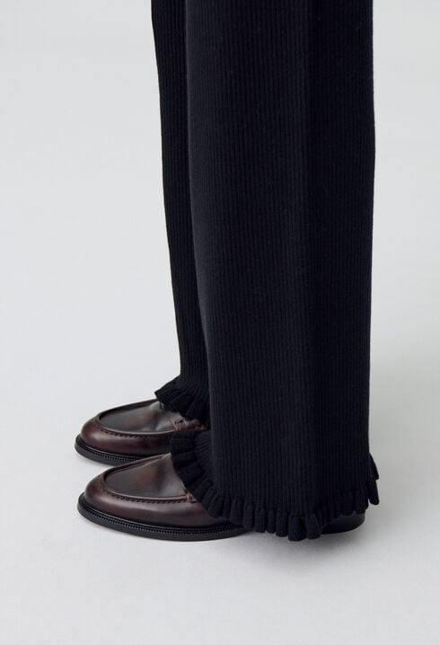 Flared Knit Trousers