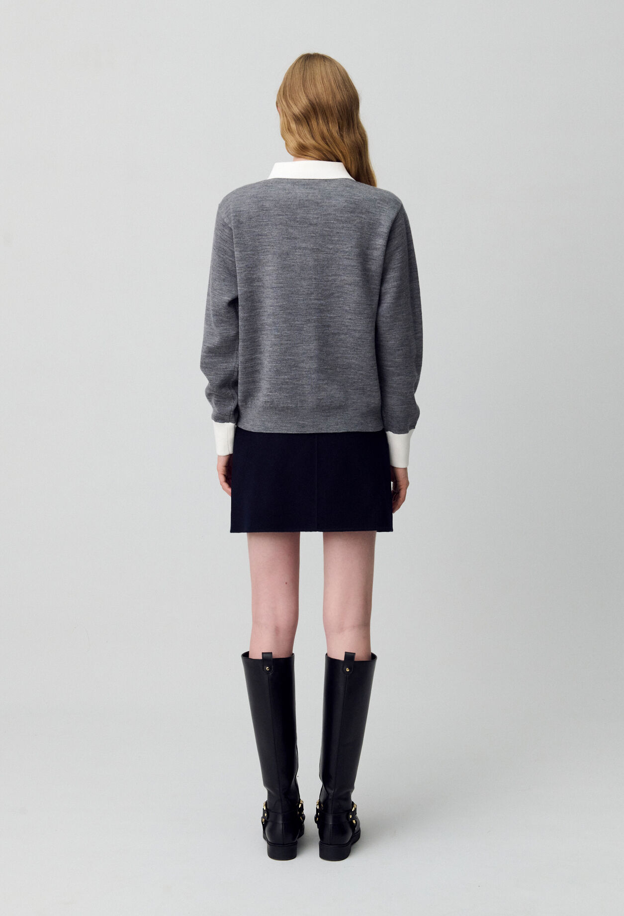Fine Knit Polo Sweater