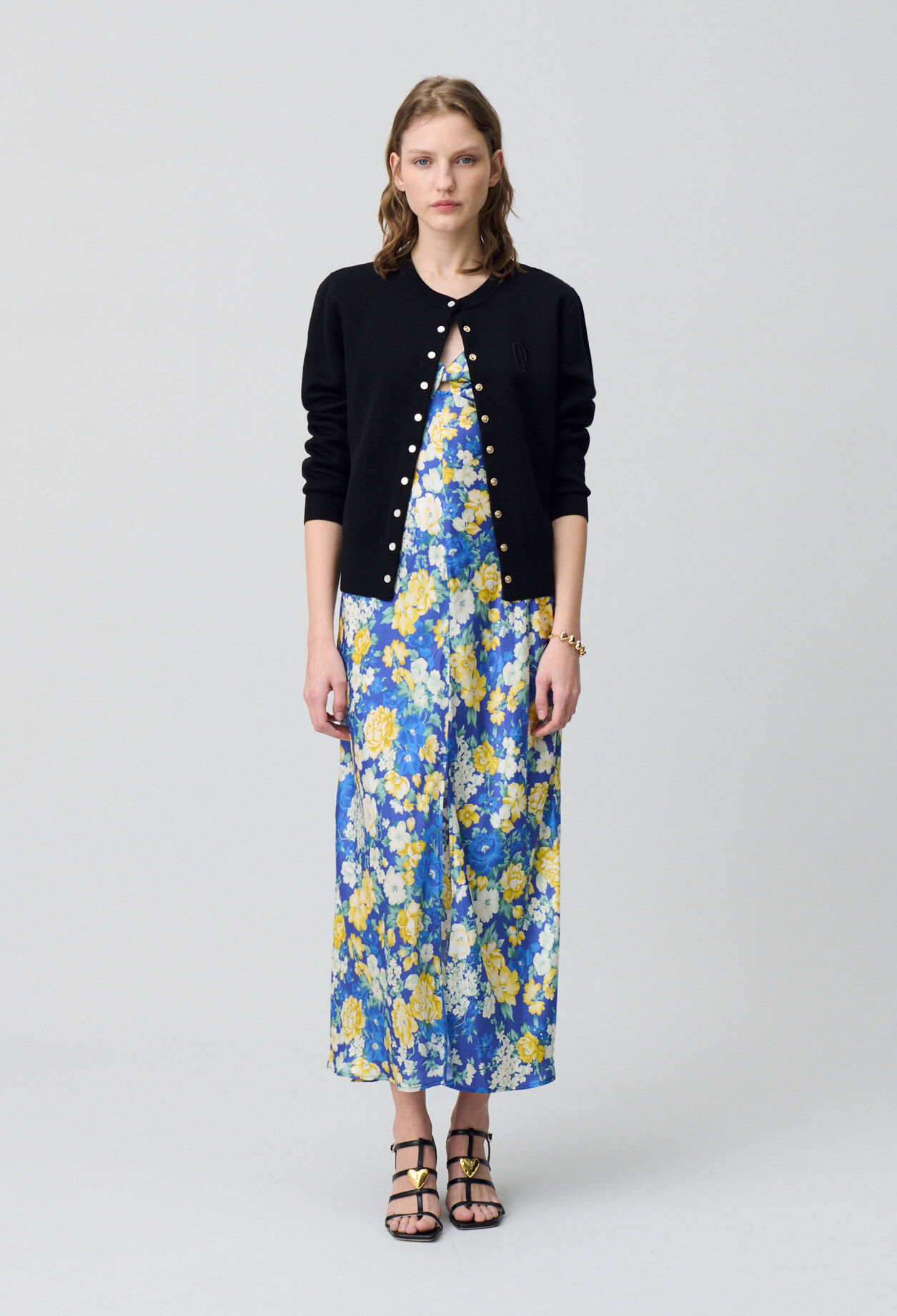 Floral Satin Maxi Dress