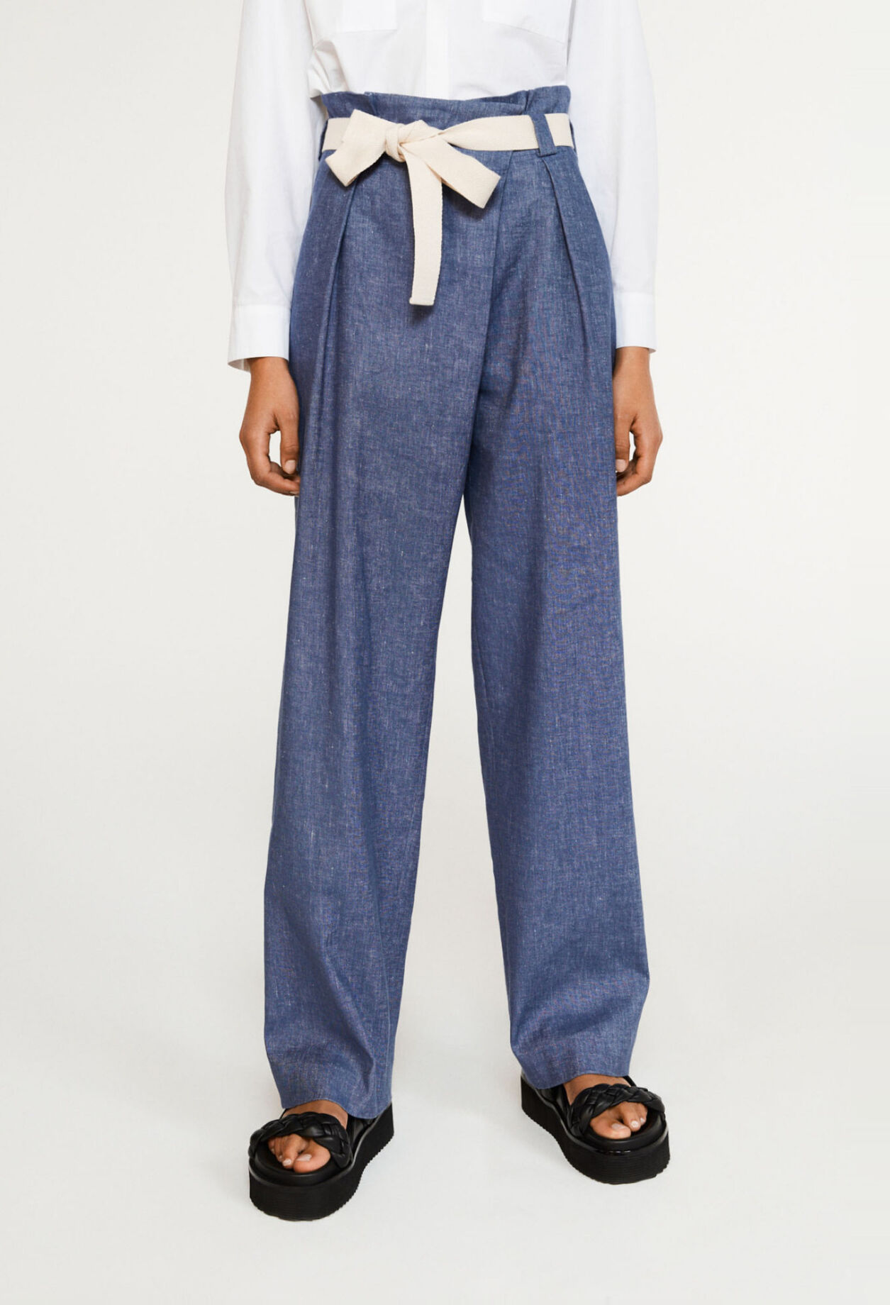 High waist paperbag trousers