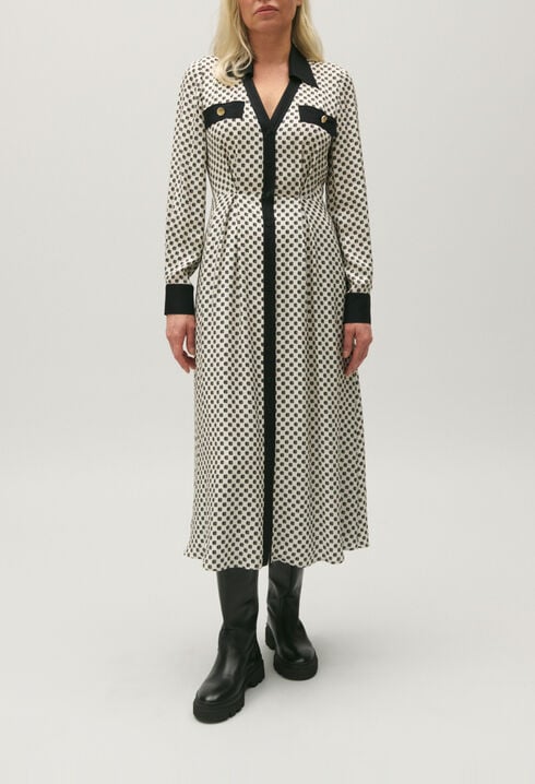 Black and white CP patterned maxi dress