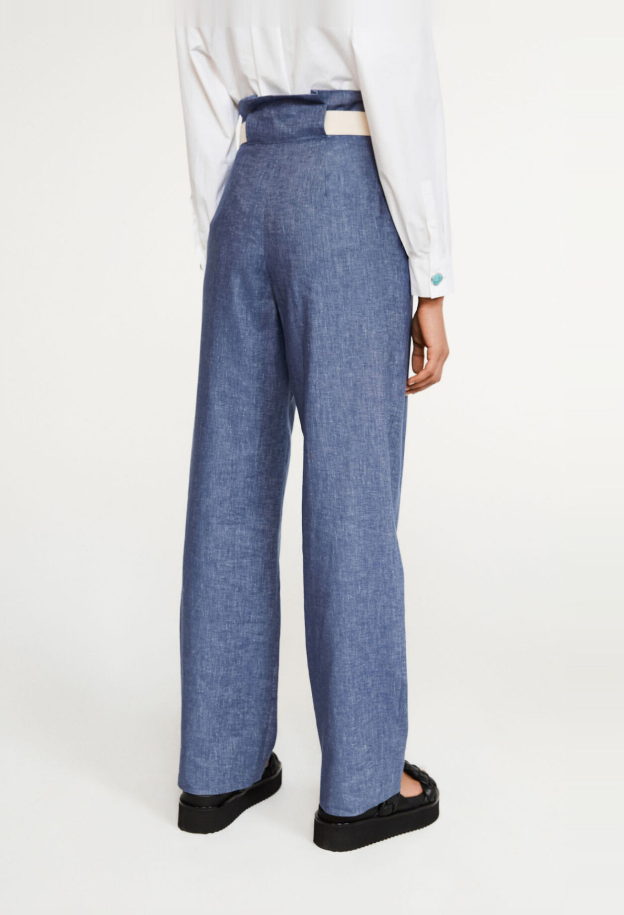 High waist paperbag trousers