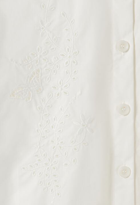 Short Embroidered White Shirt Dress