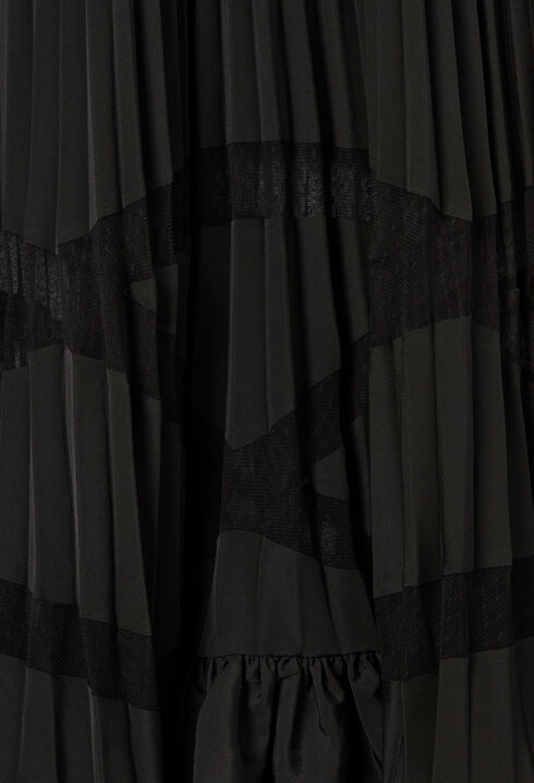 Asymmetrical pleated skirt