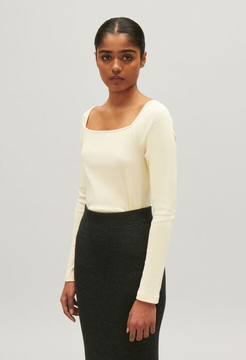 Beige cotton T-shirt