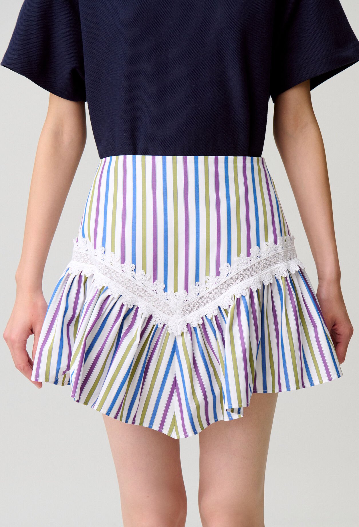 Short striped skirt