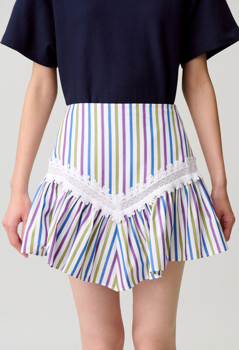 Short striped skirt