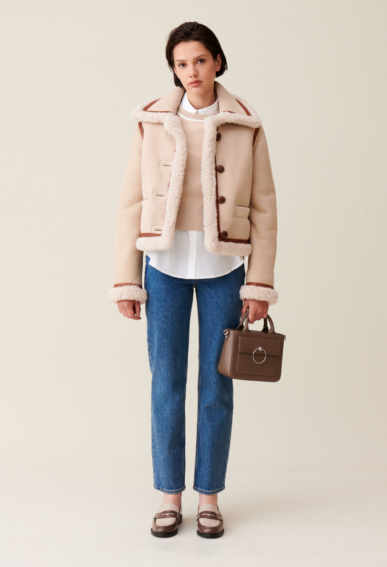 Claudie pierlot shearling coat clearance