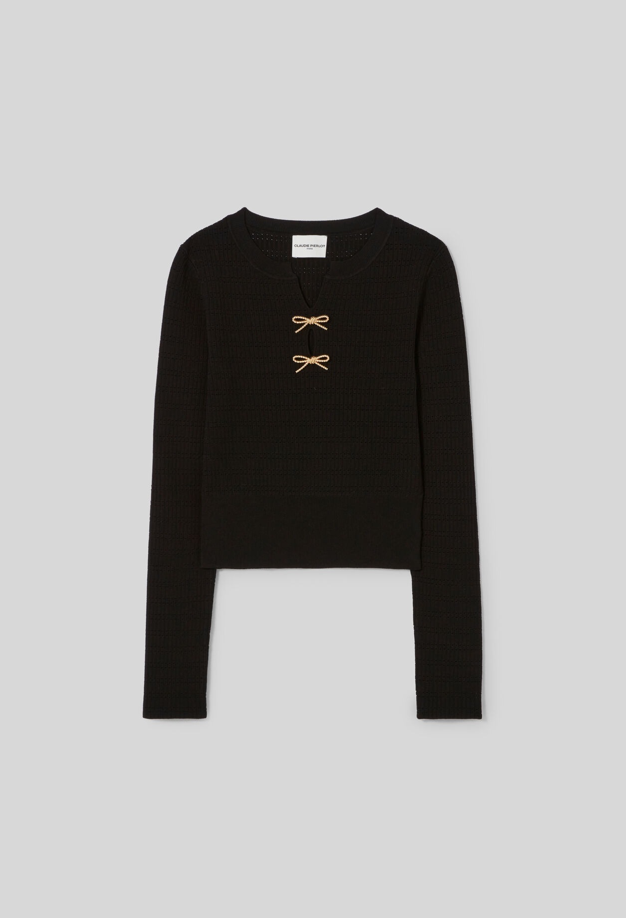 Fine knit bow jumper