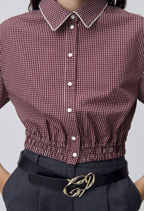 Short checked shirt