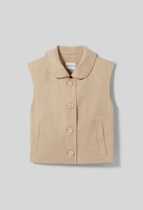 Short tailored linen jacket