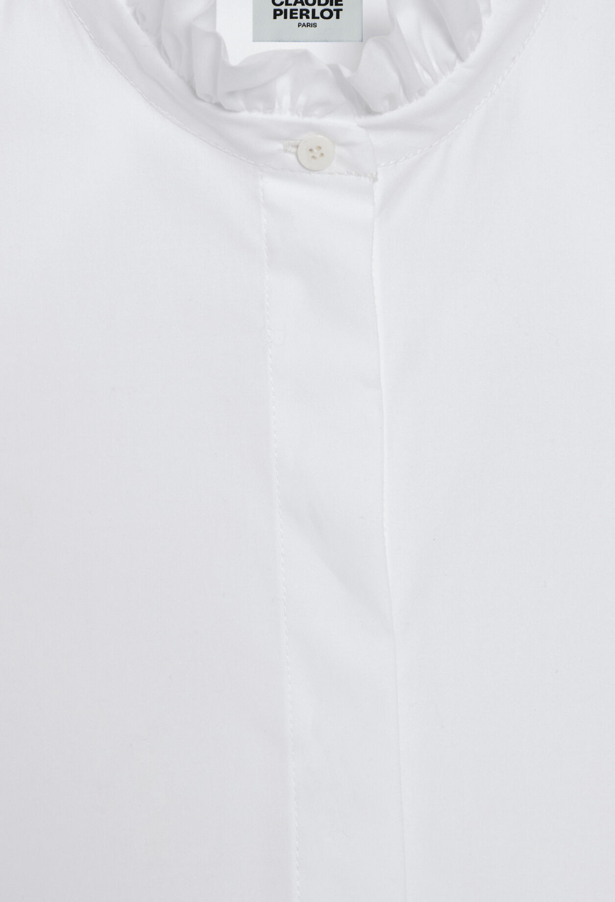White shirt with ruffled collar