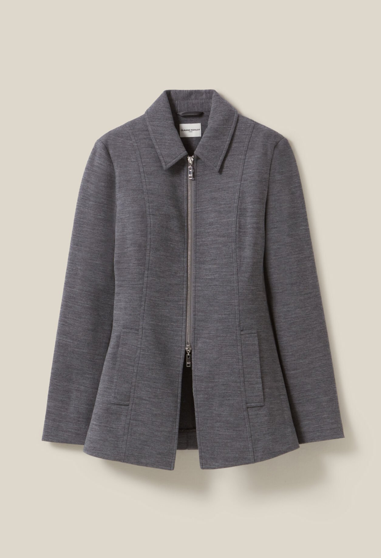 Grey fitted zipped jacket
