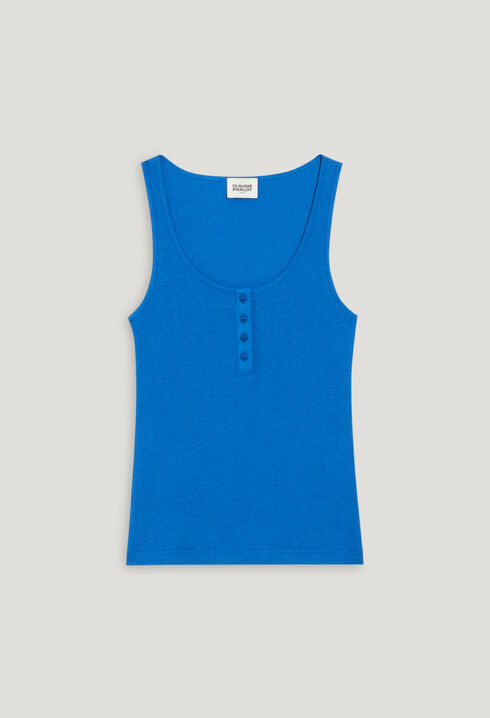 Blue buttoned vest