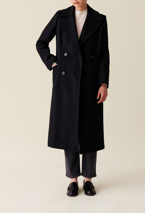 Long double-breasted coat