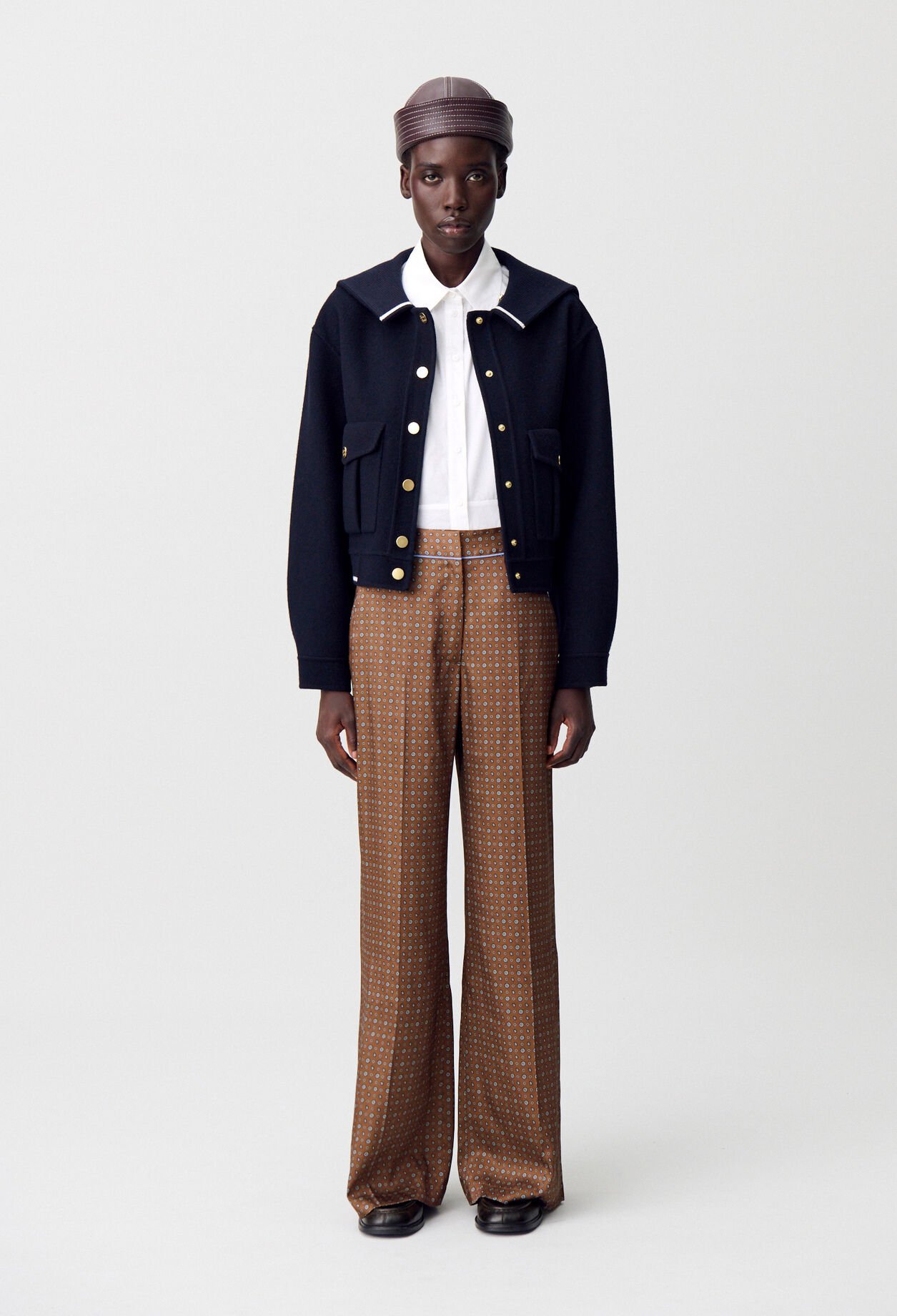 Printed fluid trousers