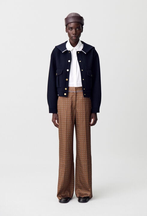 Printed fluid trousers