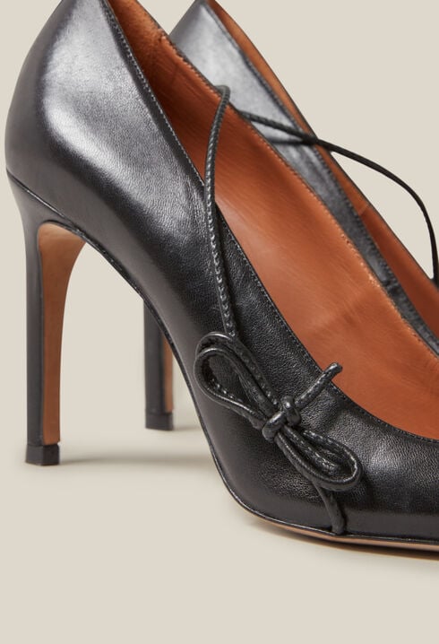Black leather heels