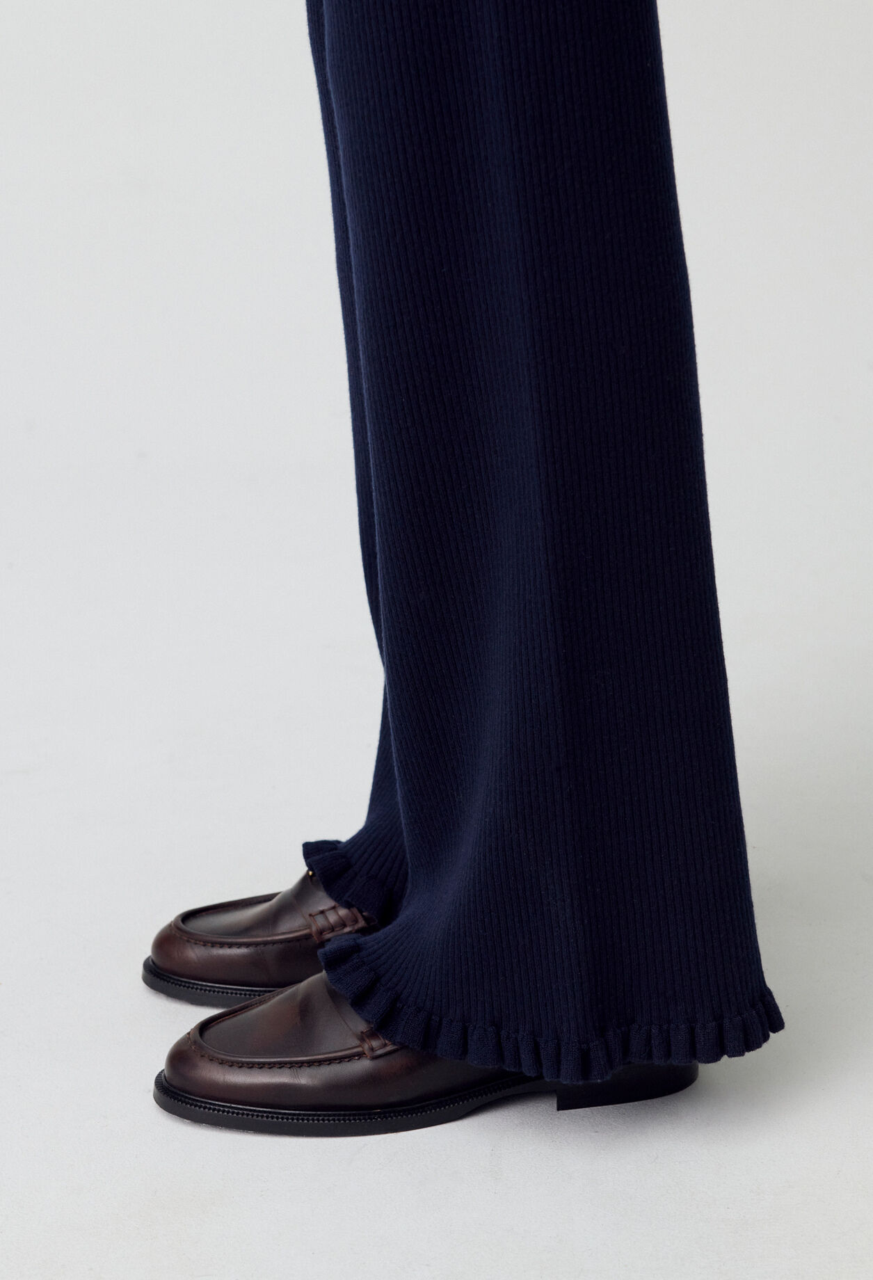 Flared Knit Trousers