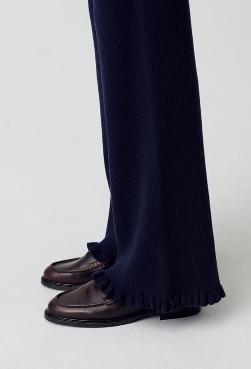 Flared Knit Trousers