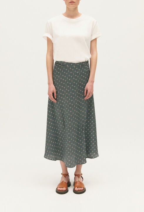 Patterned midi skirt
