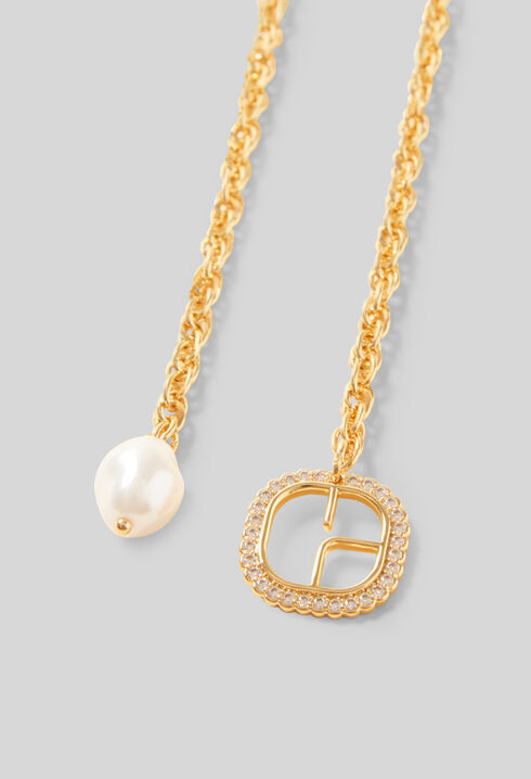 Double pearl chain necklace 