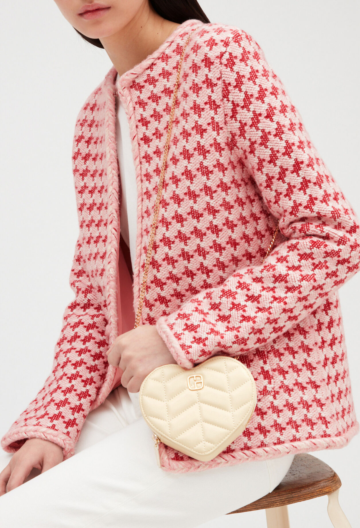 Small heart bag in leather