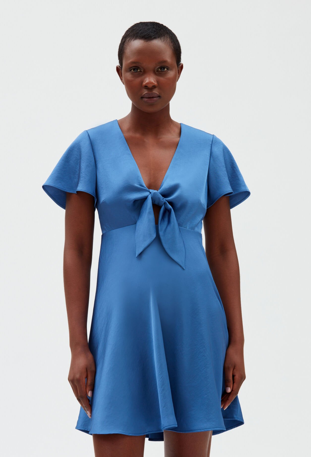 Short flowing blue dress